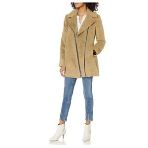 Andrew Marc Women's Shannon Wool Jacket Baby Alpaca Size‎ 6 Brown Asymmetric